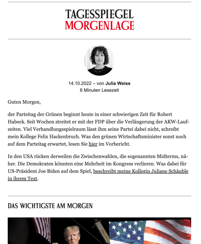 Tagesspiegel Morgenlage » Urban Media